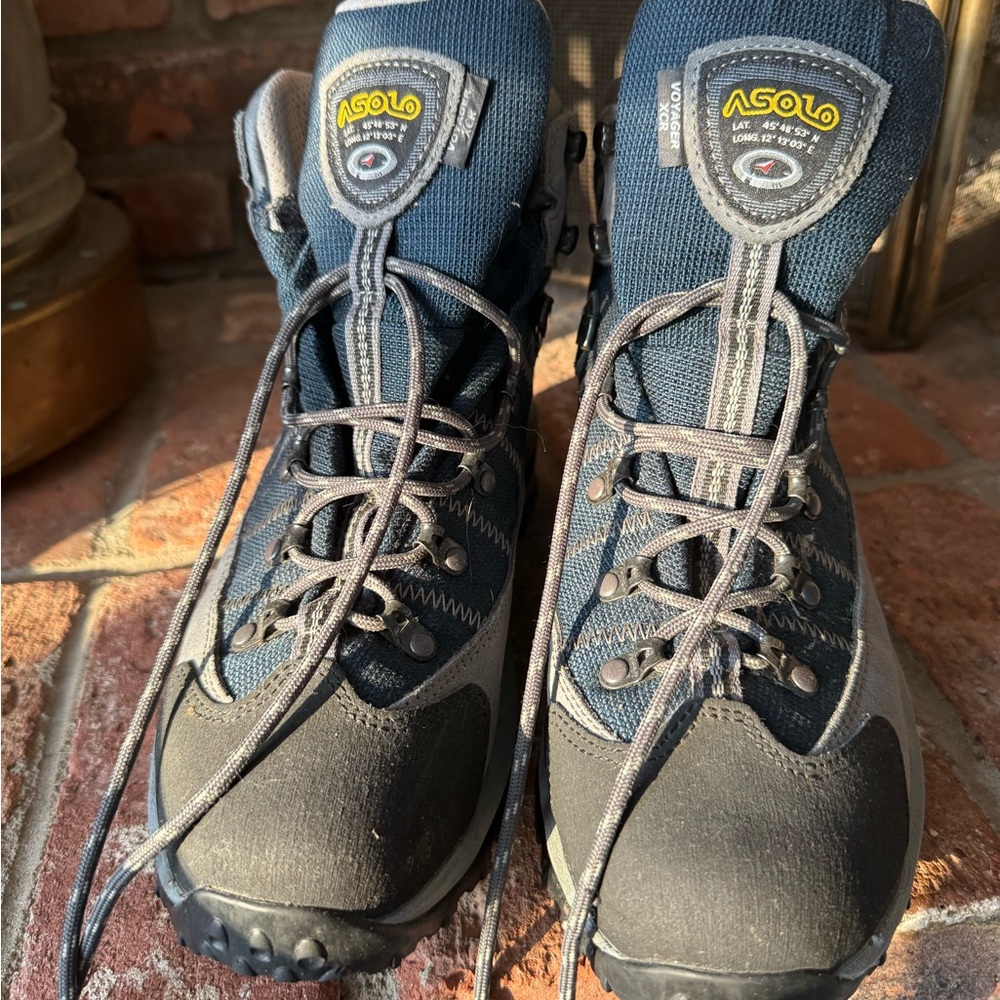 Asolo Gray and Black Outdoor Boots